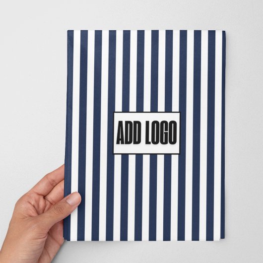 Minimalistisches Logo für blaue Streifen Geschenkpapier Set