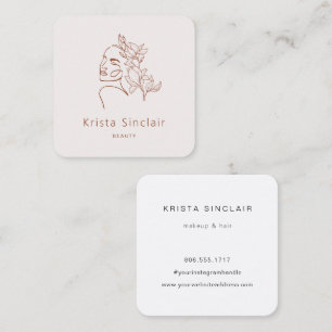 Minimalistisches Logo für die Blumenlinie Quadratische Visitenkarte