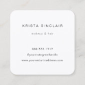 Minimalistisches Logo für die Blumenlinie Quadratische Visitenkarte (Rückseite)