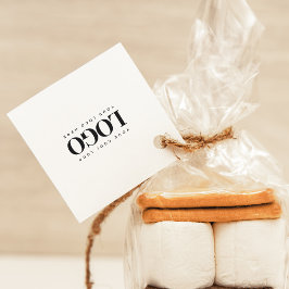 Minimalistisches Logo für Schwarz/Weiß Geschenkanhänger