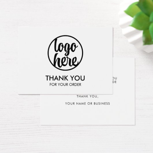 Minimalistisches Logo-Geschäft dank Karte (Schreibtisch)