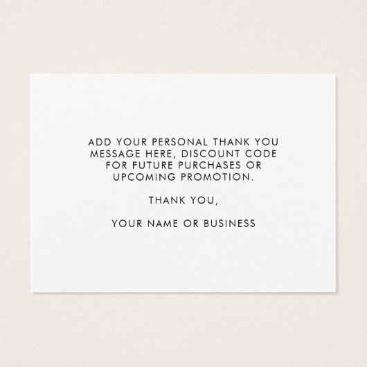 Minimalistisches Logo-Geschäft dank Karte (Rückseite)