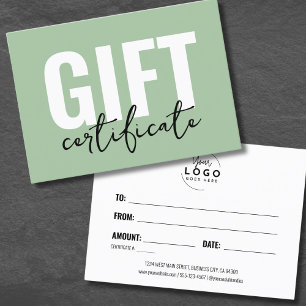 Minimalistisches Logo Geschäft Geschenkgutschein Visitenkarte