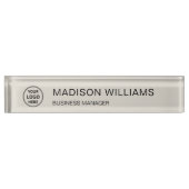 Minimalistisches Logo-Geschäft Namensplakette (Vorderseite)