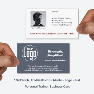 Minimalistisches Logo-Image Grau White Personal Tr Visitenkarte