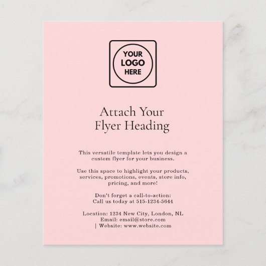 Minimalistisches Logo in Rosa | Sauberes Geschäft Flyer (Hinten)