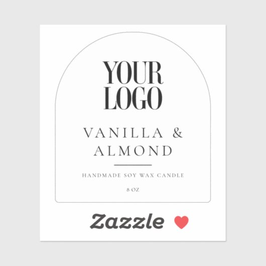 Minimalistisches Logo-Kerzensiegel Aufkleber (Blatt)