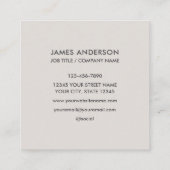 Minimalistisches Logo, leicht grau Quadratische Visitenkarte (Rückseite)