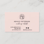 Minimalistisches Logo-Make-up Visitenkarte (Rückseite)