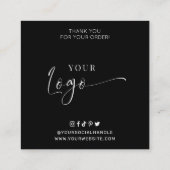 Minimalistisches Logo mit den Reed Diffuser Care I Quadratische Visitenkarte (Rückseite)