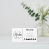 Minimalistisches Logo Moderne Social Media Icons Visitenkarte (Stehend Vorderseite)