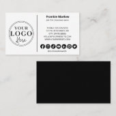 Minimalistisches Logo Moderne Social Media Icons Visitenkarte (Vorne/Hinten)