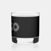 Minimalistisches Logo-Promo für Weiß und Schwarz Whiskyglas (Links)