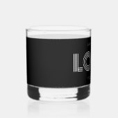 Minimalistisches Logo-Promo für Weiß und Schwarz Whiskyglas (Rechts)