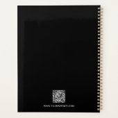 Minimalistisches Logo QR-Code Geschäft Schwarz Wei Planer (Rückseite)