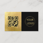 Minimalistisches Logo QR Code Gold Foil Visitenkar Visitenkarte (Vorderseite)