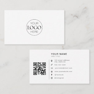 Minimalistisches Logo QR Code Social Media Icons C Visitenkarte