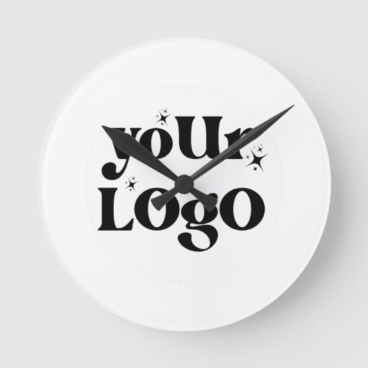 Minimalistisches Logo Runde Wanduhr (Vorderseite)