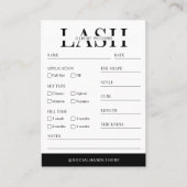 Minimalistisches Logo-Salon für  Lash-Clientdatens Visitenkarte (Vorderseite)