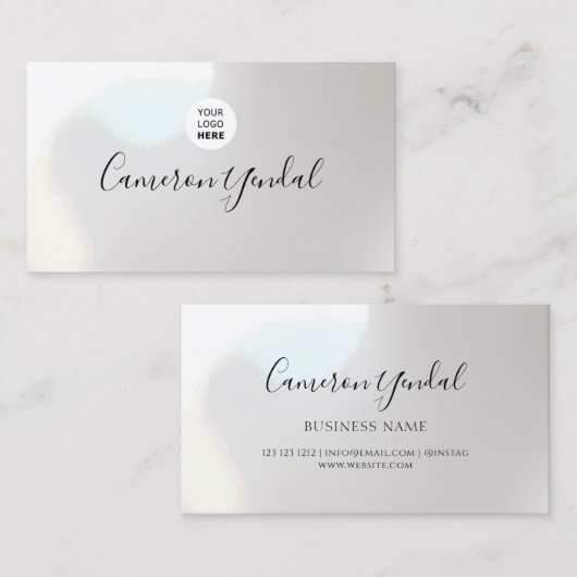 Minimalistisches Logo schwarz und weiß elegant Visitenkarte (Vorne/Hinten)