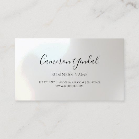 Minimalistisches Logo schwarz und weiß elegant Visitenkarte (Rückseite)