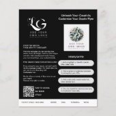 ⭐️ Minimalistisches Logo SCHWARZ-WEISS Einfache QR Flyer (Vorne)