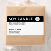 Minimalistisches Logo Schwarz-weiße Sojaskerze (Insitu)