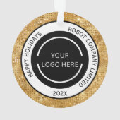 Minimalistisches Logo und Name der Goldfirma Ornament (Rückseite)