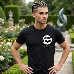 Minimalistisches Logo und Text Geschäft T-Shirt