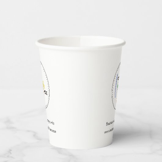 Minimalistisches Logo-Unternehmen Pappbecher (Links)