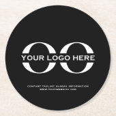 Minimalistisches Logo-Unternehmen Runder Pappuntersetzer (Vorderseite)
