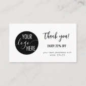 Minimalistisches Logo Vielen Dank, dass Sie eine R Rabattkarte (Vorderseite)