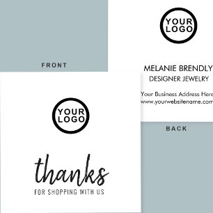 Minimalistisches Logo Vielen Dank, Square Business Quadratische Visitenkarte