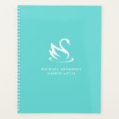 Minimalistisches Logo von White Swan auf Robin Egg Planer (Vorderseite)