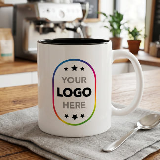 Minimalistisches Logo-Werbemokassin - Ihr Logo hie Zweifarbige Tasse
