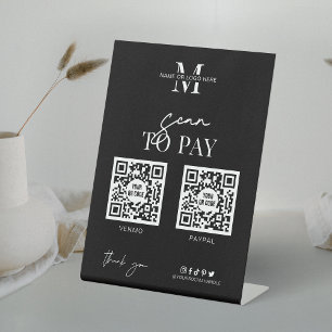 Minimalistisches Logo Zwei QR Codes Prüfung auf Be Sockelschild