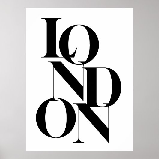 Minimalistisches Londoner Schwarz-weißes Poster zu (Vorne)