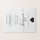 Minimalistisches Loveheart Wedding Puzzle Einladun (Horizontal)