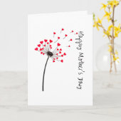 Minimalistisches Löwenzahn-Herz Muttertag Karte (Gelbe Blume)