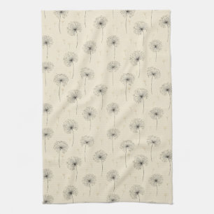 Minimalistisches Löwenzahnsamen-Muster Beige (1) Geschirrtuch