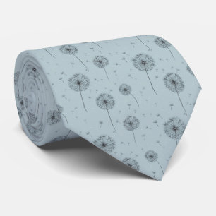Minimalistisches Löwenzahnsamen-Muster Blau (1) Krawatte