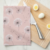 Minimalistisches Löwenzahnsamen-Muster Rosa (1) Geschirrtuch (Viertel Falte)