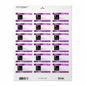 Minimalistisches Luxe-Floral-Logo mit Lila Orchide Adressaufkleber (Vorne)