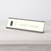 Minimalistisches Luxus-DJ-Logo Schreibtischnamensplakette (Vorderseite )