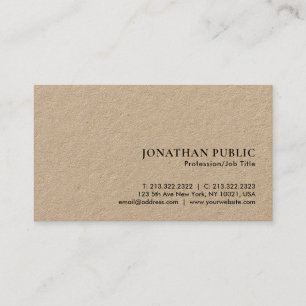 Minimalistisches Luxus Premium Kraft Papier Visitenkarte