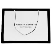 Minimalistisches Luxus-Schwarz-weißes Geschäft Große Geschenktüte (Vorderseite)