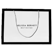 Minimalistisches Luxus-Schwarz-weißes Geschäft Große Geschenktüte (Rückseite)