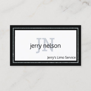 Minimalistisches Luxusschwarzweiss-mit Monogramm Visitenkarte