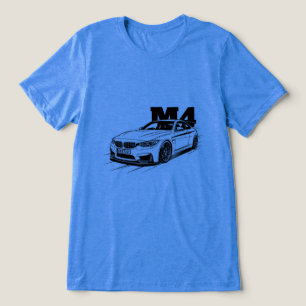 Minimalistisches M4-Sportwagen-Vektorgrafik-T-Shir Tri-Blend Shirt