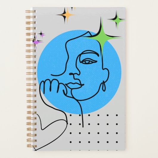 Minimalistisches Mädchen auf einem Planer (Vorderseite)